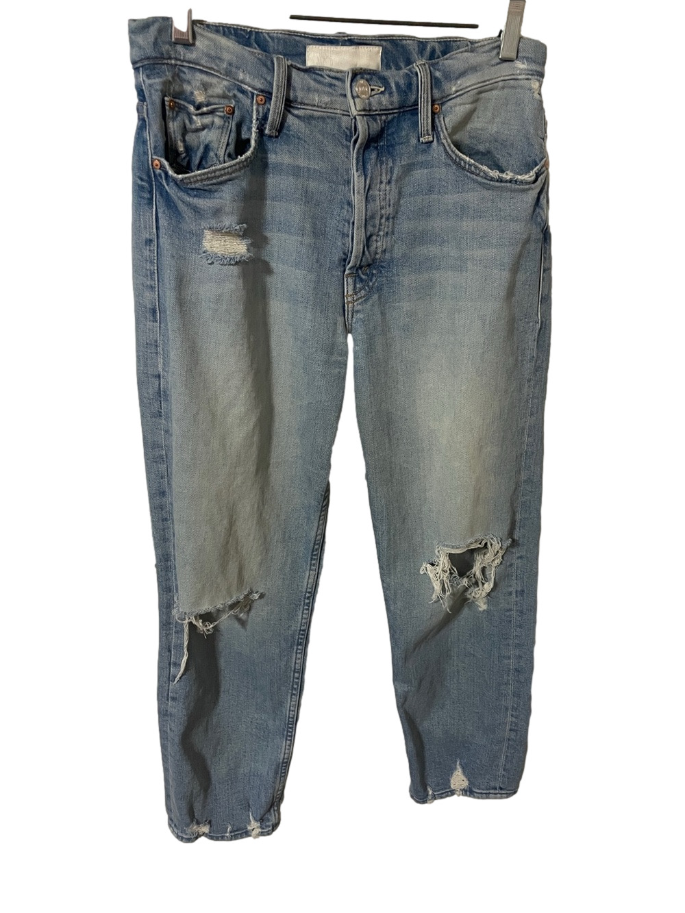 MOTHER Superior The Tomcat Confession Wash Light Distressed Jeans Size 28